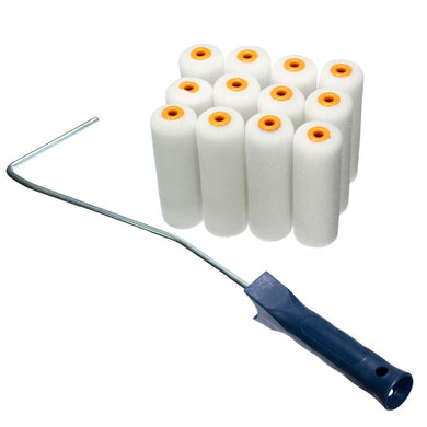 13Pcs/Set 100mm Craft Paint Foam Rollers Decorators Brush Smooth Tools + Handles Painting Decorating Painting Tool set