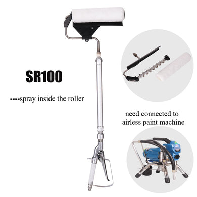 Airless paint pressure roller for finish coating painting roller sprayer decoration tools spray pressure gun with extension