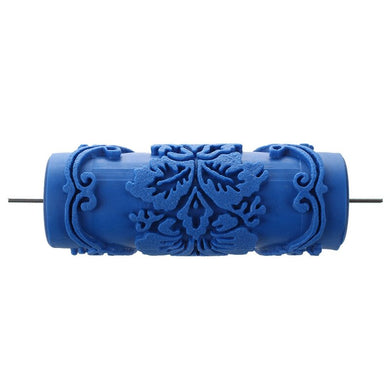 Paint Roller with decorative motifs for Machine Designs flowers / blue 15 cm