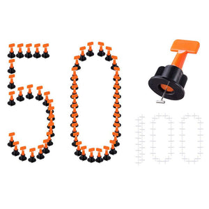 Leveling System Kits 50 Pcs Tile Spacer 100 Pcs, Diy Tiles Leveler Spacers With Wrench, Reusable Flooring Level Tile Levellers