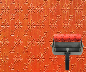 Wall printing mould patterned roller for wall decoration 7 inch rubber roller no.123