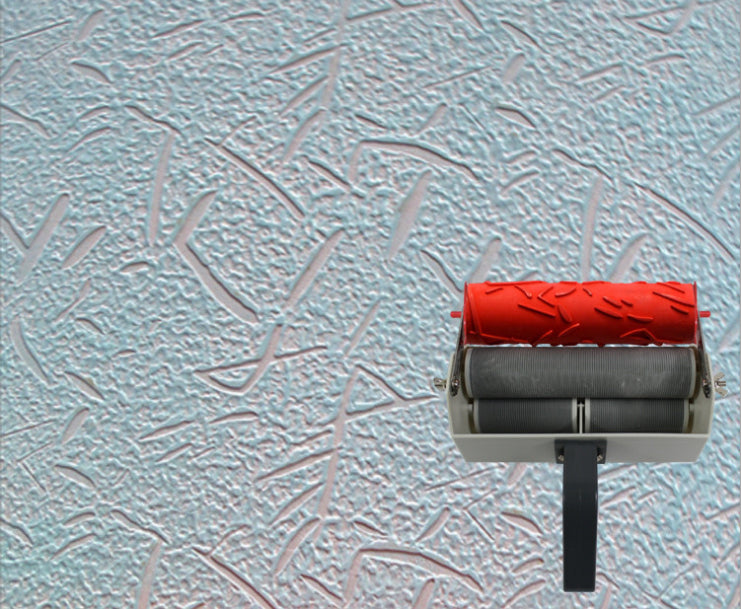 Wall art print patterned roller for wall decoration 7 inch rubber roller no.053