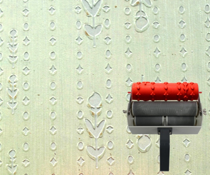 Wall printing mould patterned roller for wall decoration 7 inch rubber roller no.128