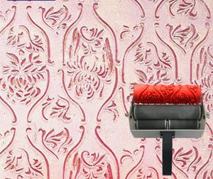Wall printing mould patterned roller for wall decoration 7 inch rubber roller no.009