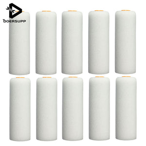 10 PCS/set 100mm Mini White Durable Foam Paint Roller Sleeves Painting Decorating Sponge Rollers Art Sets Painting Supplies