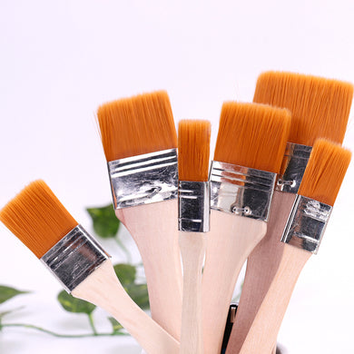 1-6# Nylon Hair Wooden Handle Watercolor Paint Brush Pen for Learning Oil Acrylic Painting Art Paint Brushes Supplies