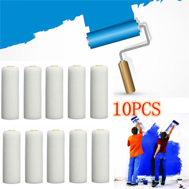 10PCS 100mm Mini White Durable Foam Paint Roller Sleeves Painting Decorating Sponge Rollers Art Sets Painting Supplies